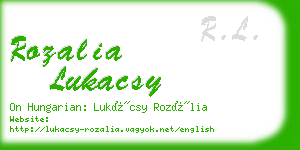 rozalia lukacsy business card